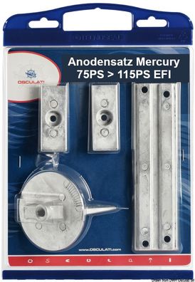 Mercury 75PS > 115PS EFI Anoden-Set Zink - Aluminium - Magnesium