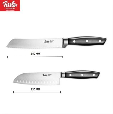 2tlg Küchenmesser-Set - Fissler Brotmesser 180mm + Santoku Messer 130mm SET 1