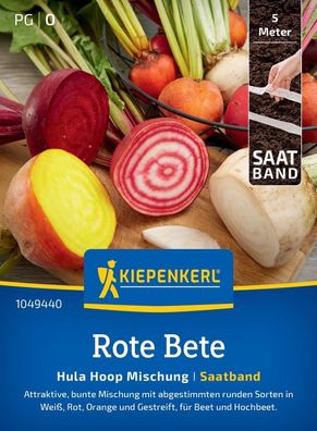 Rote Bete Hula Hoop Mischung, Saatband, Bunte Mischung - für Beet und Hochbeet