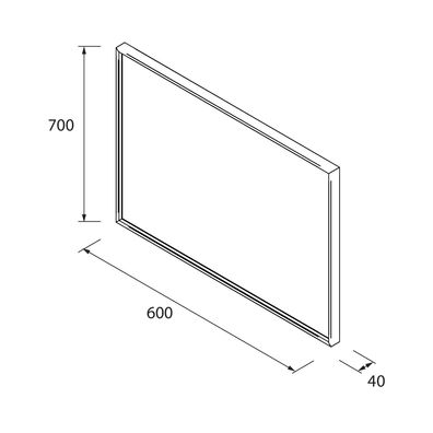 Salgar Spiegel MITO LINE 600 vertikal mit LED-Leuchte (7 W - 4000ºK) IP44 600 x