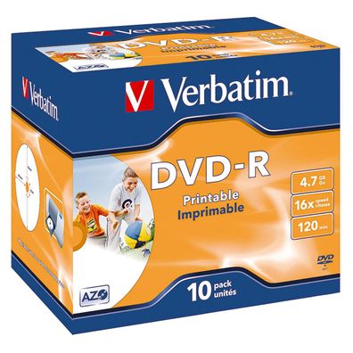 Verbatim DVD-R 43521 16x 47GB 120Min. Jewelcase 10 St./Pack