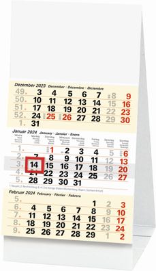 2024 Brunnen Dreimonats-Tischkalender 9,7x19cm