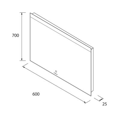 Salgar Spiegel Orleans 600 Horizontal Wandspiege, mit LED-leuchte (10 + 22 W-5700ºK)