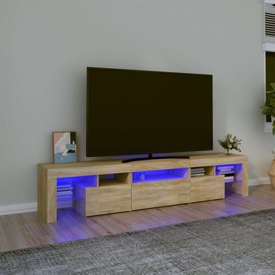 TV-Schrank mit LED | Hifi Schrank | Lowboard | Fernsehtisch | Mediabank | 200 cm