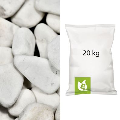 Schneeweiß Kies 25/40mm 20kg Paket (Gr. 25/40mm)