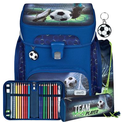 Scooli Easy Fit Schulrucksack Set Team Player, Team Player, Mädchen & Jungen