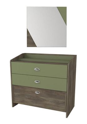 Jugendzimmer Luxus Kommoden Mit Spiegel Grün Moderne Möbel Stilvolles 2Tlg