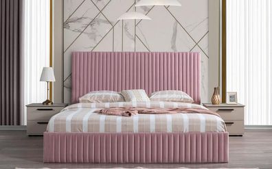 Luxus Bett Schlafzimmer Möbel 2X Nachttische Bett Set Einrichtung Rosa 3Tlg