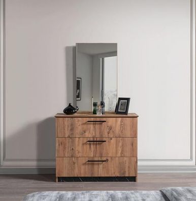 Schlafzimmer Luxus Kommoden Mit Spiegel Weiß Moderne Möbel Stilvolles 2Tlg