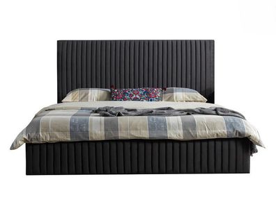 Modernes Polsterbett Bett Betten Bettgestell Doppelbett 180X200 Schwarz Ehebett