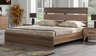 Doppelbett Bett Schlafzimmer 160?m Matratze Braun Moderner Stil Holz