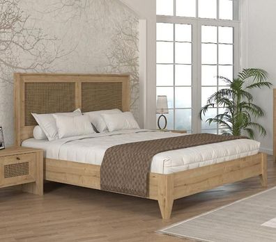 Luxus Bett 160Cm Schlafzimmer Modern Möbel Hochwertige Braun Holz
