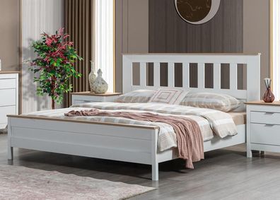Doppelbett Bett Schlafzimmer 160?m Matratze Weiß Moderner Stil Holz