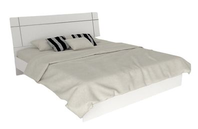 Bett Schlafzimmer Doppelbett 160?m Matratze Weiß Moderner Stil Holz