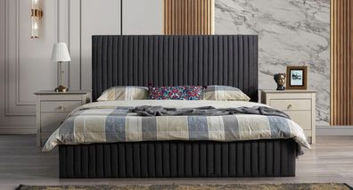 Luxus Bett Schlafzimmer Bett Möbel 2X Nachttische Set Einrichtung Braun 3Tlg
