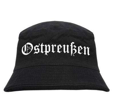 Ostpreußen Fischerhut - Altdeutsch - bedruckt - Bucket Hat Anglerhut Hut