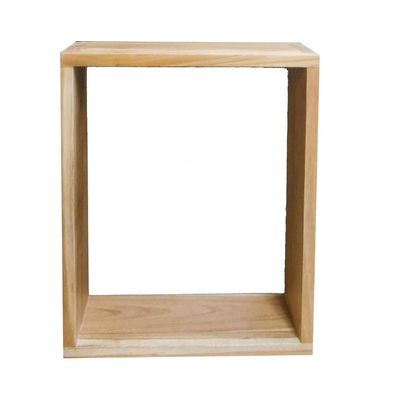 Wandregal Galeria Teak Massivholz - Maße (B x H x T) cm: 45x35x12cm + 40, Euro