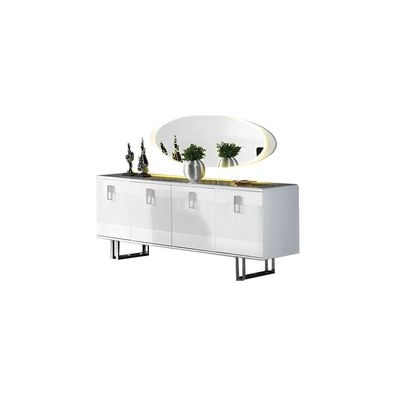 Sideboard Mit Spiegel Anrichte Schrank Kommode Esszimmer Weiß Tisch