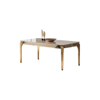 Esstisch Esszimmertisch Luxus Tisch Metall Gold Esszimmer Moderne