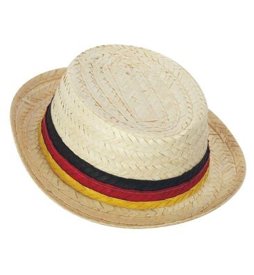 narrenwelt Hut Hermann beige Sommerhut Design Strohhut Trilby mit Hutband Herren