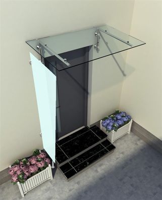 Glaszentrum Hagen - 80x200x60 cm Seitenteil für Glasvordach - VSG Glas 9,54mm