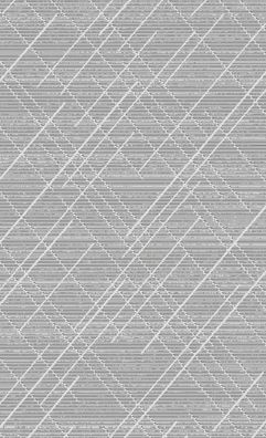 Grau Teppich Kurzflor Weiß Linien Muster Wohnzimmer Arbeitszimmer Flur