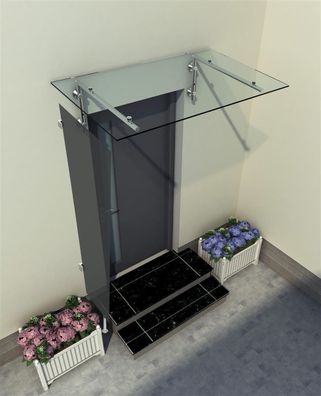 Glaszentrum Hagen - 80x200x60 cm Seitenteil für Glasvordach - VSG Glas 9,54mm