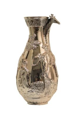 Giraffe Vase Design Skulptur Figur Statue Statuen Dekoration Deko Vergoldet