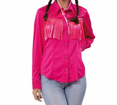 Westernhemd Damen pink Kostüm Cowboy Hemd Gr.34-42 Karneval Fasching