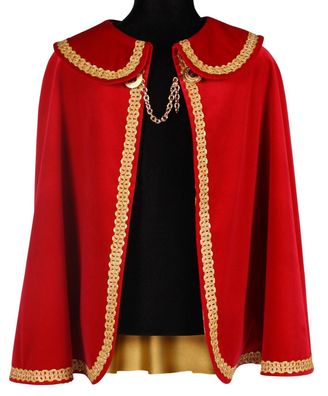 roter Samt Umhang Prinzenmantel König Kostüm Uniform Musketier Garde Karneval