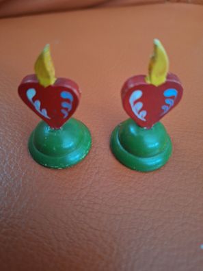 2 alte Lichter Kerzen erzgebirgische Handarbeit