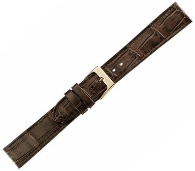 Herzog Italo-Kroko maroni > Uhrenarmband braun > Leder Krokoprägung