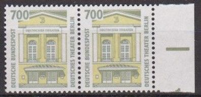 BRD 1993 postfrisch SWK wPaar Seitenrand rechts MiNr. 1691 Deutsches Theater Berlin