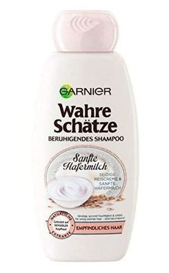 Garnier True Schätze Sanftes Hafermilch-Haarpflegeshampoo fér empfindliches Haar, näh