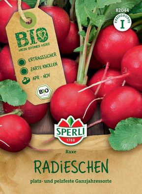 BIO Radiessamen, rot, platz- und pelzfeste Ganzjahressorte - ertragssicher