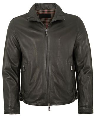 Milestone - Herren Lederjacke Lammnappa schwarz