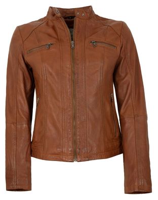 7eleven - Damen Lederjacke Lammnappa tobacco