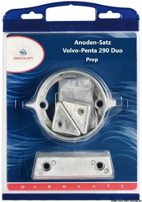 Anoden-Set für Volvo-Penta Z-Antrieb 290 Duo Prop Zink - Aluminium - Magnesium