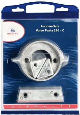 Volvo Penta 290 Single Prop Anoden-Set Zink - Aluminium - Magnesium