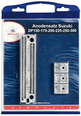 Suzuki-Außenborder DF150-DF175-DF200-DF225-DF250-DF300 Anoden-Set Zink - Aluminium-Ma