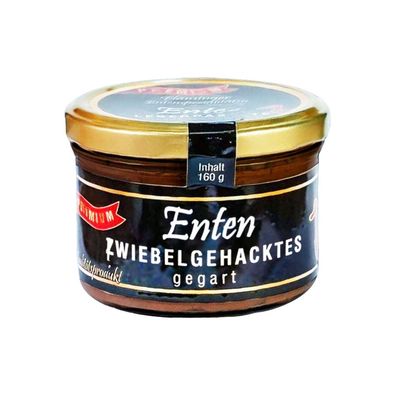 Enten-Zwiebelgehacktes im Glas