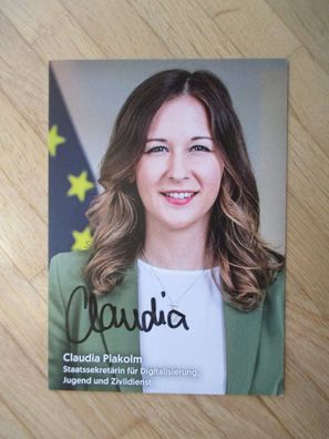 Österreich ÖVP Staatssekretärin Claudia Plakolm - handsigniertes Autogramm!!