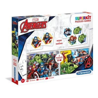 Clementoni 20209 - 2 x Puzzle + Memo + Domino - The Avengers