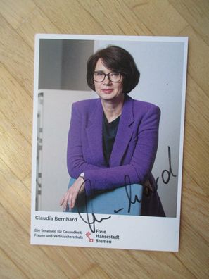 Bremen Senatorin Die Linke Claudia Bernhard - handsigniertes Autogramm!!