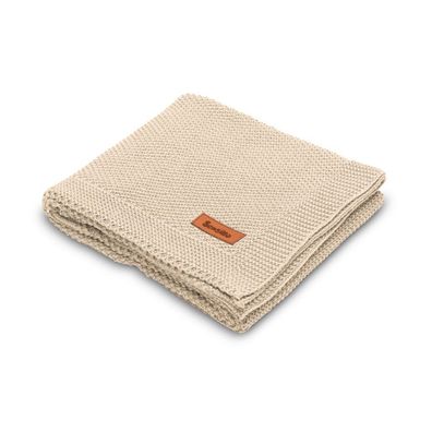Strickdecke Baumwolle BEIGE 100 X 80