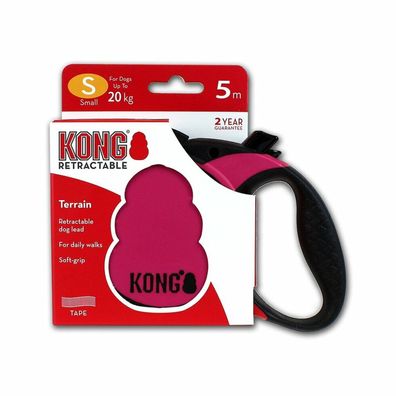 KONG Retractable Leash Terrain Pink S (5m/20kg)