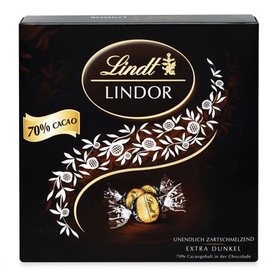 Lindt Lindor Kugeln Dark 70% in einer Präsent Box, 186g