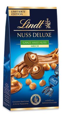 Lindt Nuss Deluxe Beutel Vollmilch Haselnuss 98g - Knusprige Haselnüsse