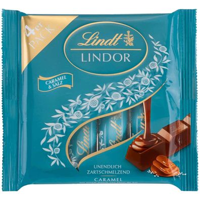 Lindt Lindor Caramel & Salz Vollmilch Sticks 4x 25g