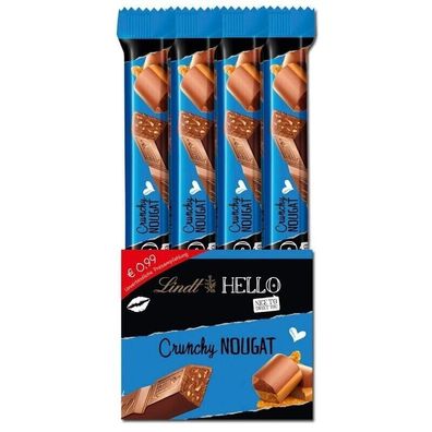 Lindt Hello Nougat Crunch Stick, Schokolade, 24 Stück